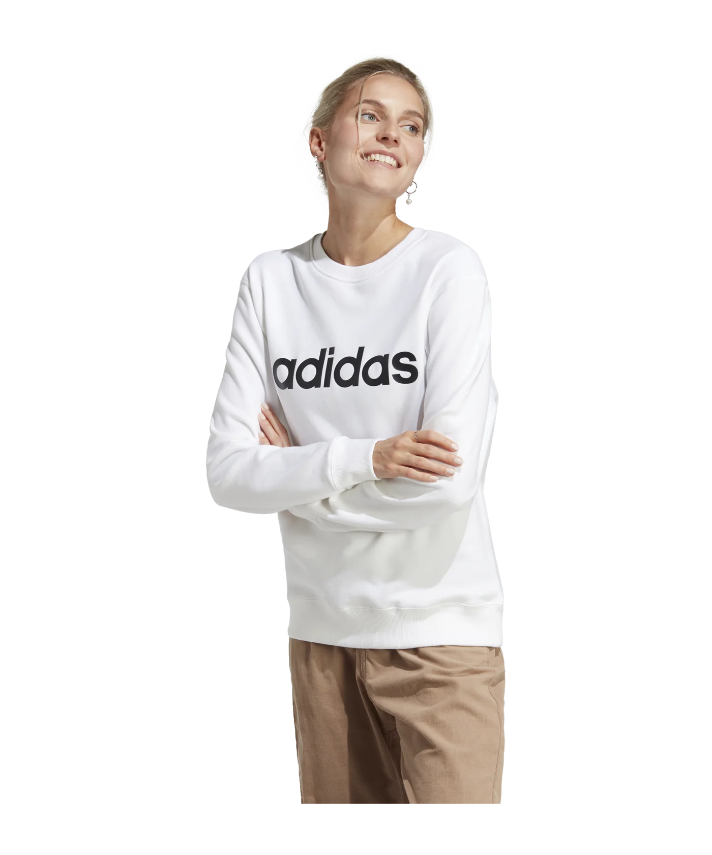 adidas Essentials Linear French Terry Sweatshirt White