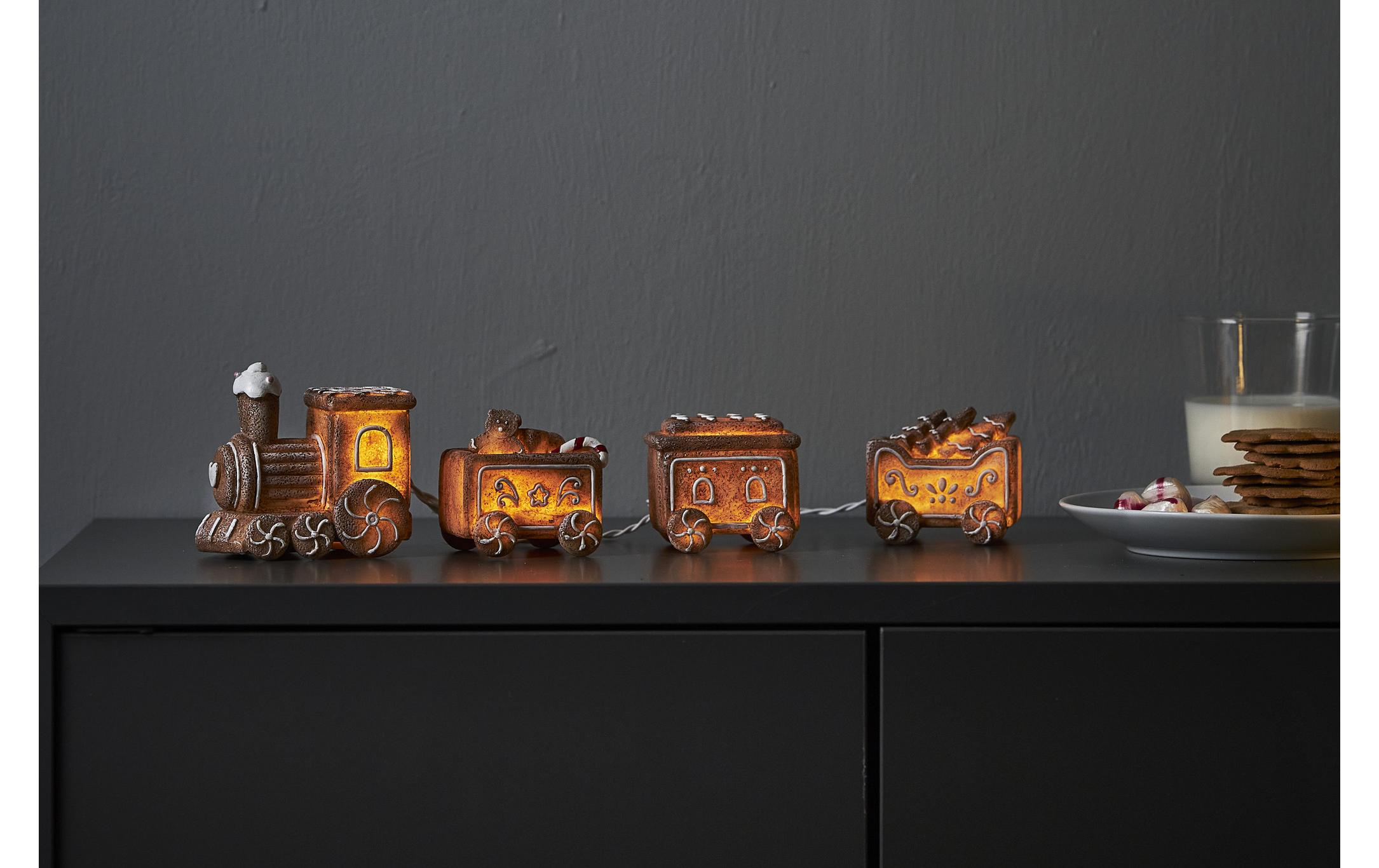LED-Figur Gingerville, 5er Set, 30 cm, BraunLED Weihnachtsdekoration