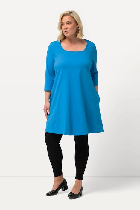 Longshirt, A-Linie, Carree-Ausschnitt, 3/4-Arm