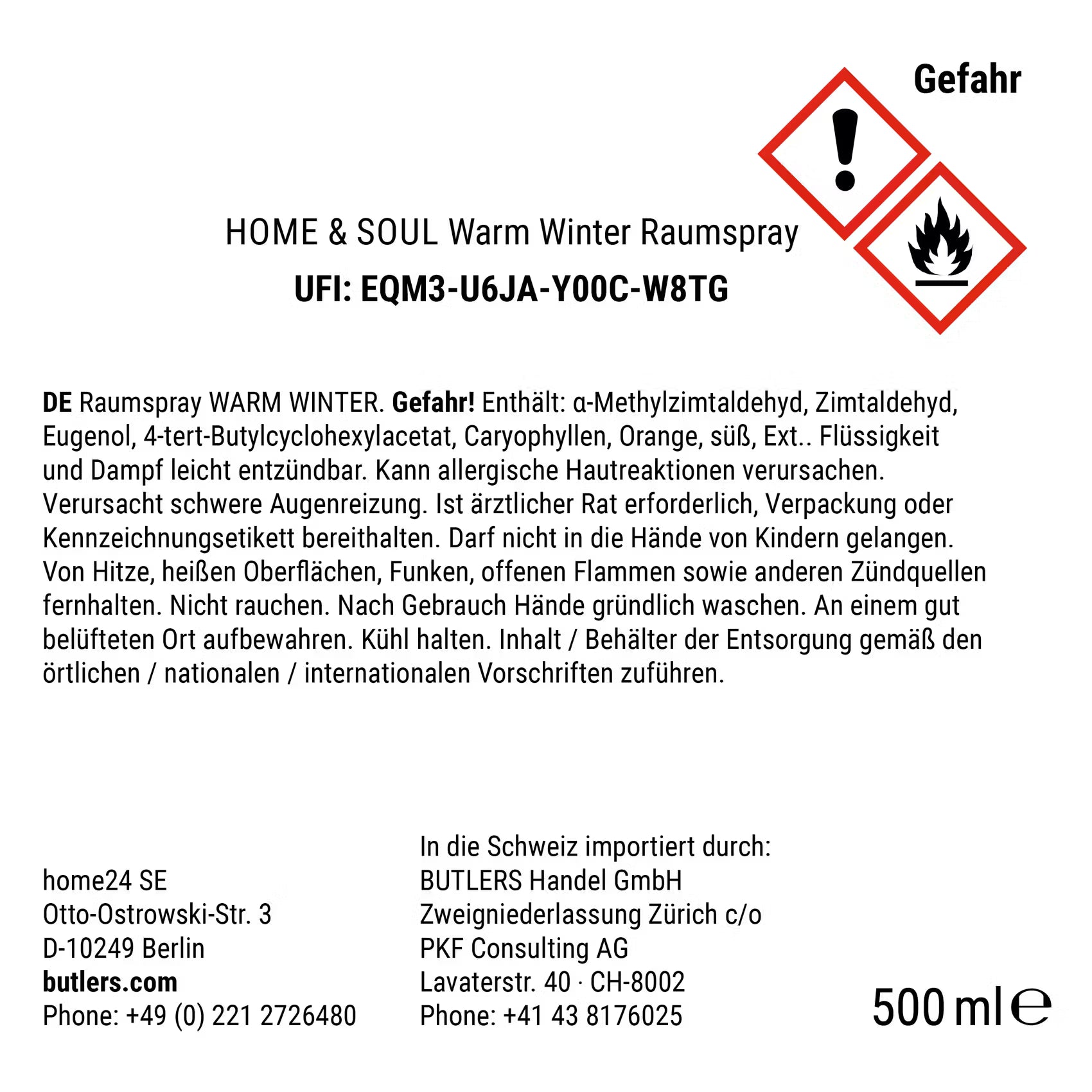 HOME & SOUL Raumspray X Warm Winter