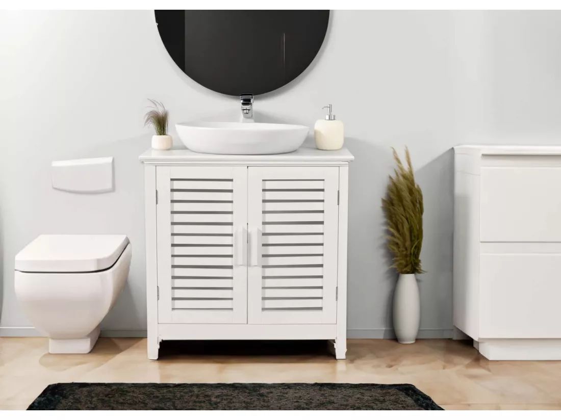Meuble sous-lavabo MCW-B41, blanc