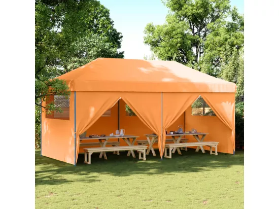 Tente de réception pliable escamotable avec 4 parois latérales