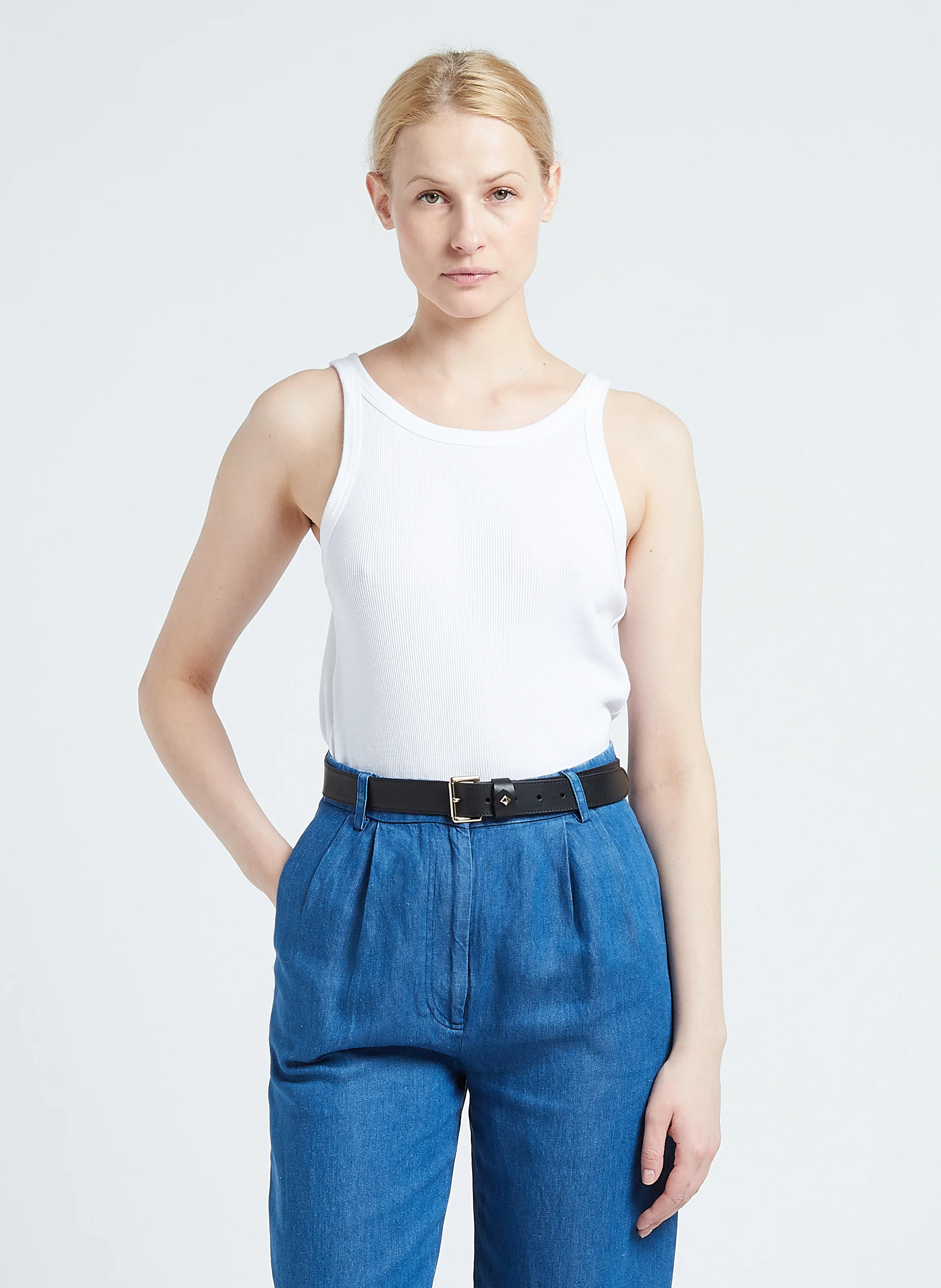 LA TURENNE - Ceinture en cuir lisse | Noir