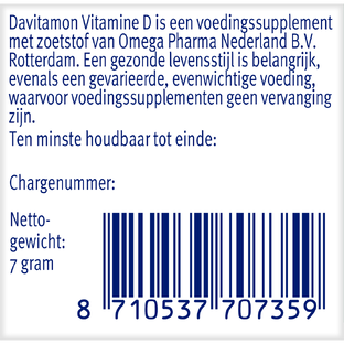 Davitamon Vitamine D Kind Smelttabletten 50TB