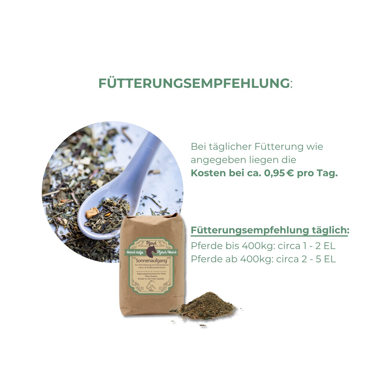 Hand aufs Pferd/Hund Leber Kräuter für Pferde – Sonnenaufgang 1kg