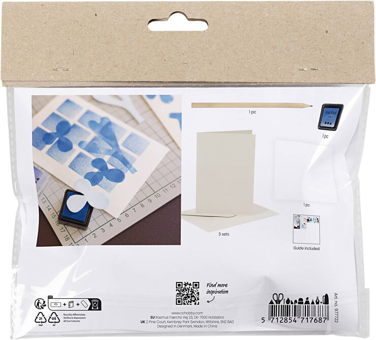 Creativ Company Mini DIY Kit Stempeltryk, Kort med motiv
