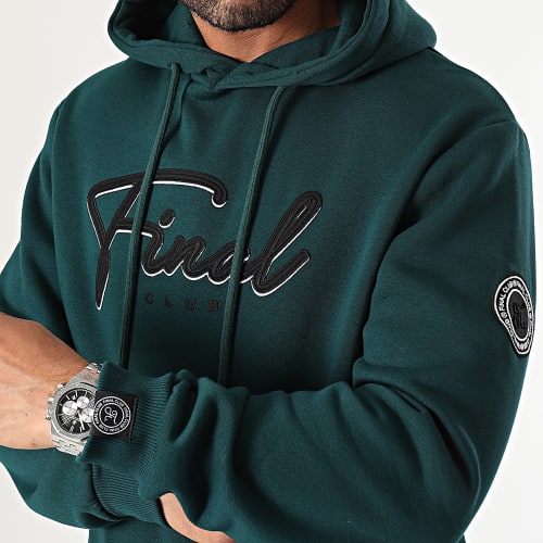 Sweat Capuche Broderie Signature 1096 Vert