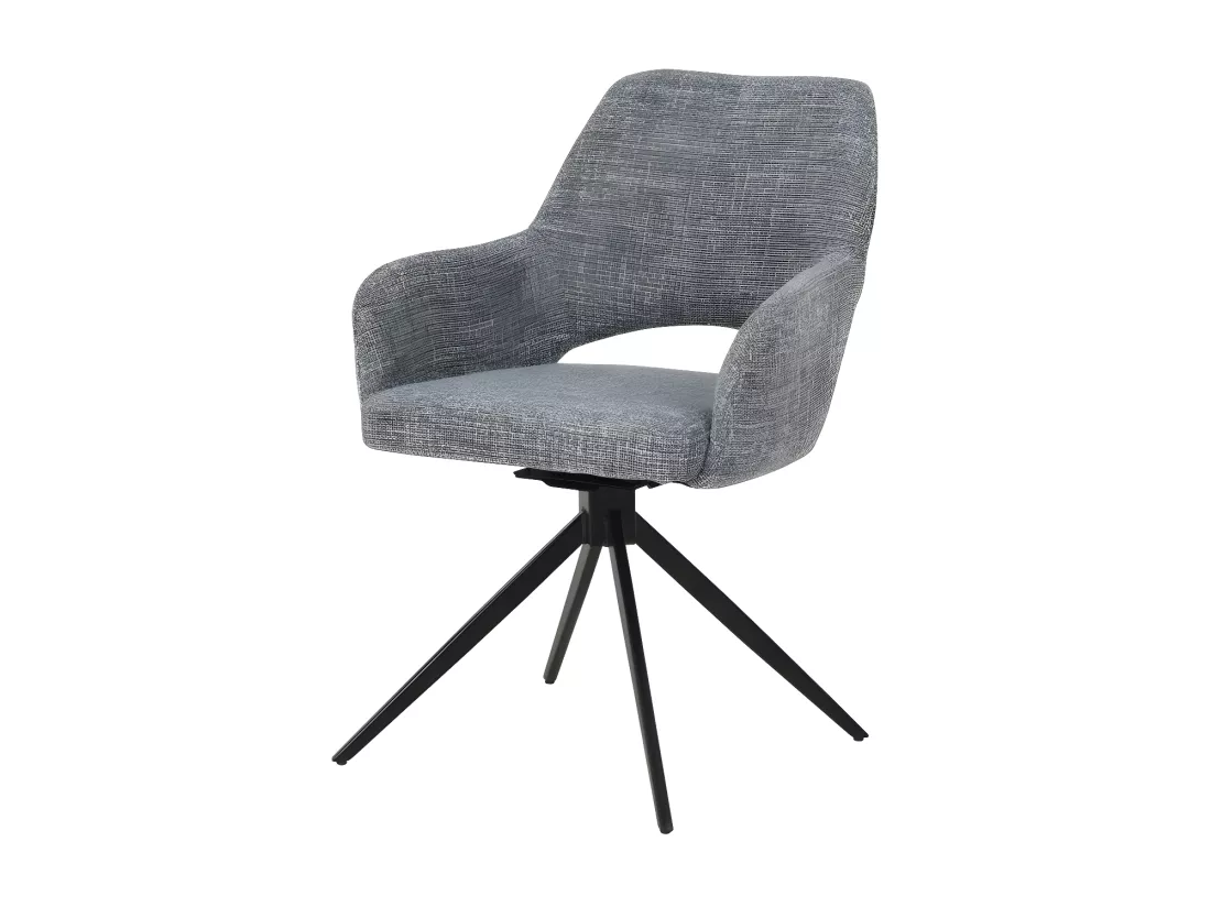 Ivar - Chaise de bureau en tissu et métal : Couleur - Gris chiné
