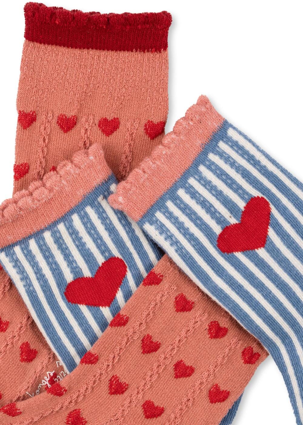 Konges Sløjd 2 Pack Jaquard Socks heart mix