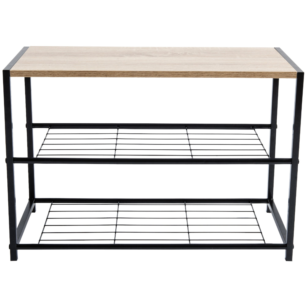 Schoenenrek - met zitbank - 63x43x30 - lichte eik