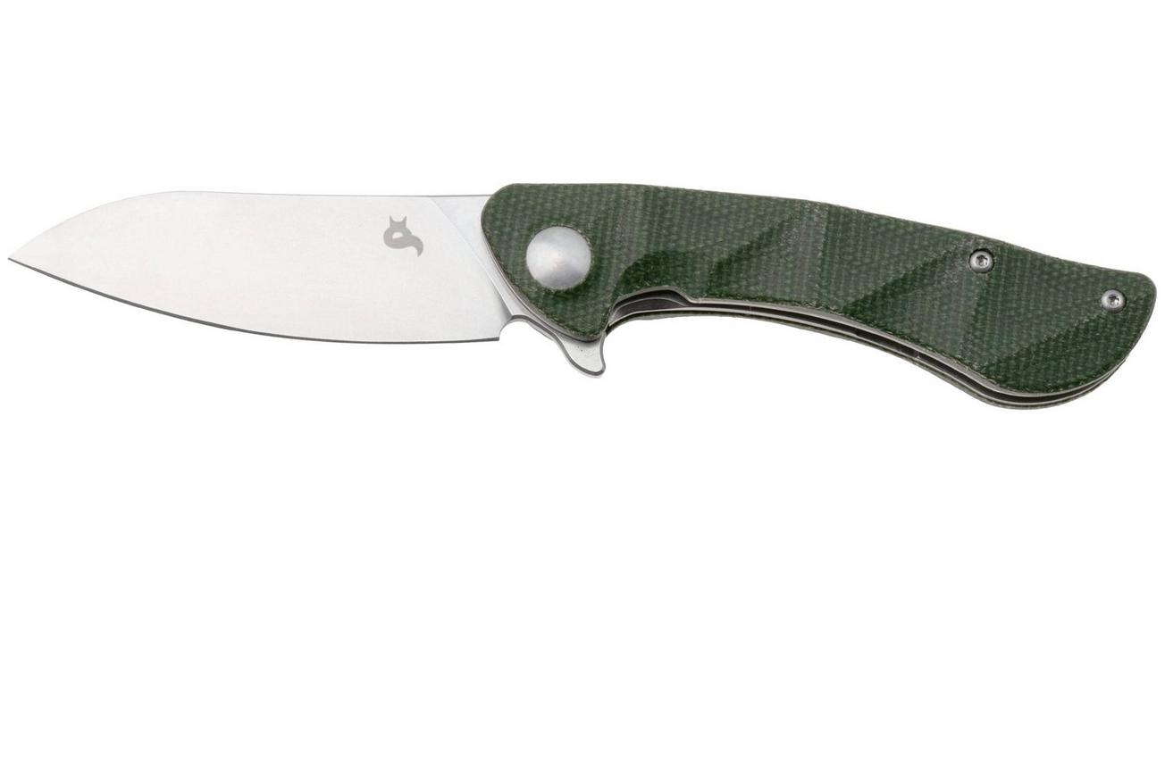 Black Fox Dripper BF-771-MOD Stonewashed VG10, Green Micarta, zakmes