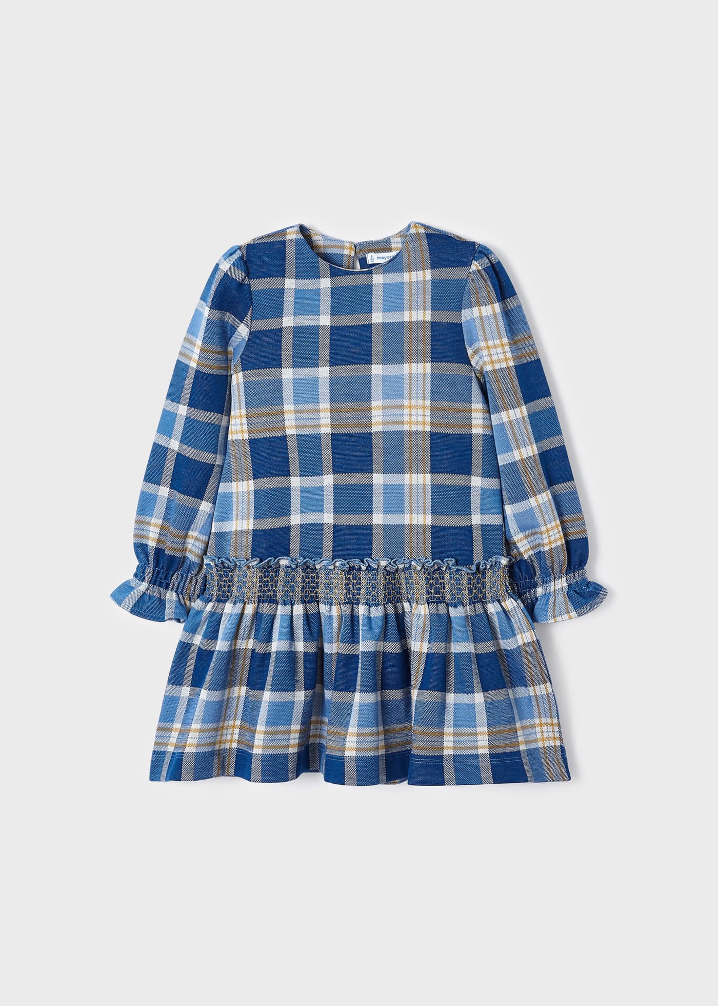 Vestido xadrez jacquard para meninas