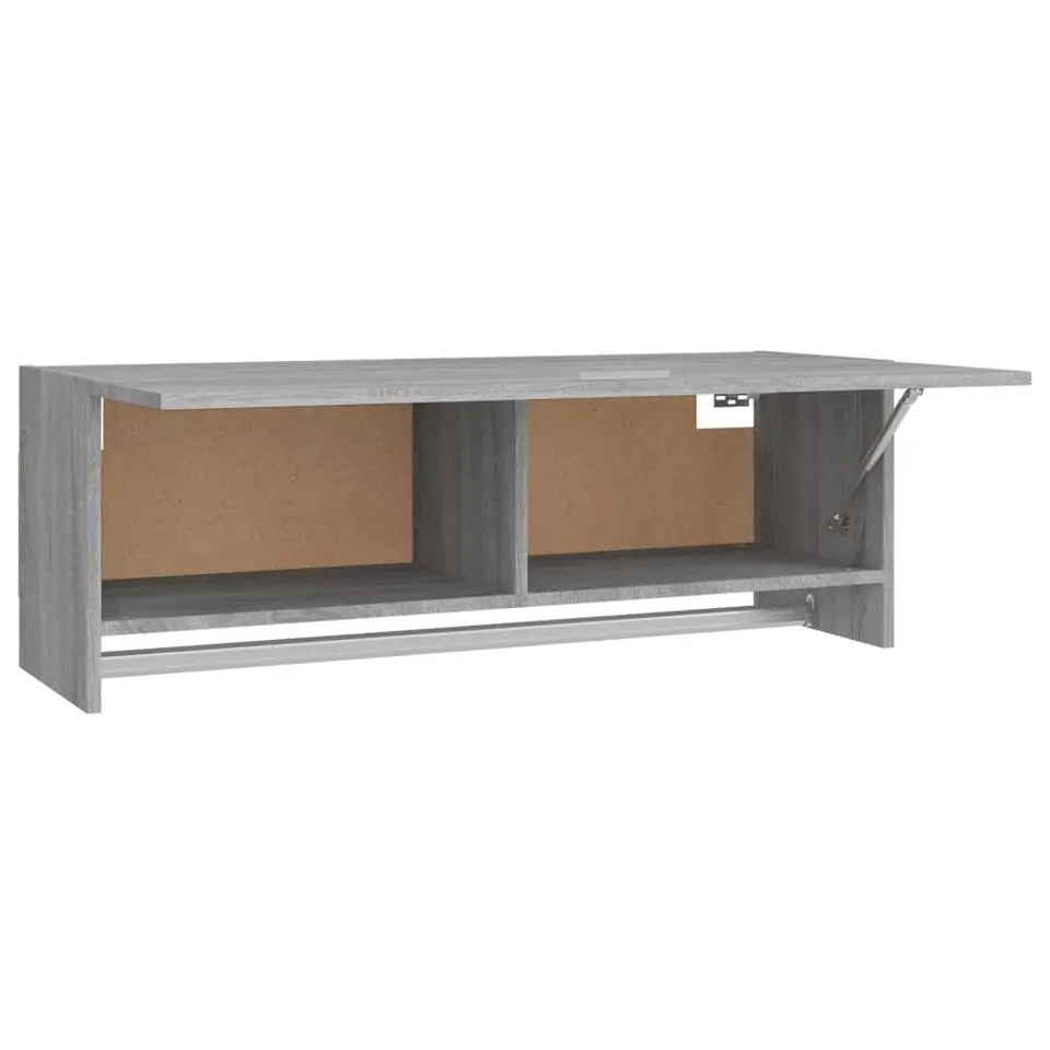 vidaXL - Garderobe bovenkast - Grijs - Bewerkt hout