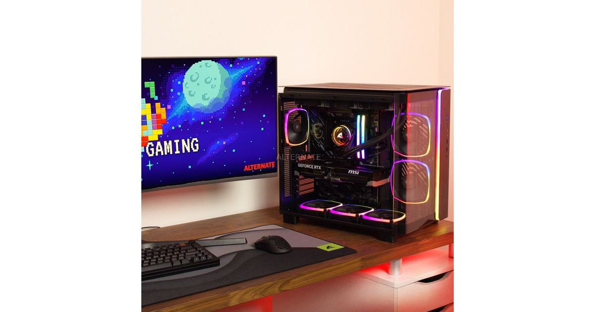 ALTERNATEThunderstorm Pro Core Ultra 7 – RTX 5080 gaming pc  (Zwart | Core Ultra 7 265KF | RTX 5080 | 32 GB | 2 TB SSD)