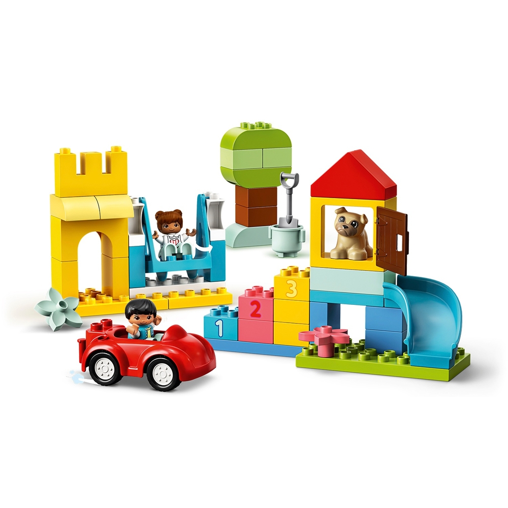 LEGO DUPLO 10914 Classic Deluxe Bausteinbox mit Aufbewahrung und Spielzeugauto