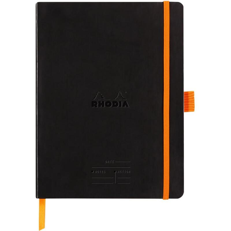 Rhodiarama Meeting A5+160 pages microperforé papier blanc 90 g avec élastique + porte-stylo
