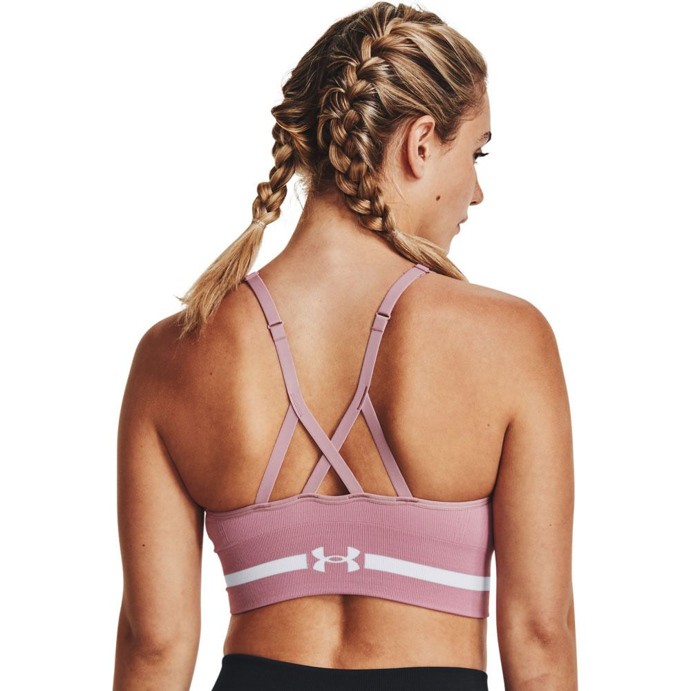 Under Armour SEAMLESS LOW LONG - Brassière Femme rose