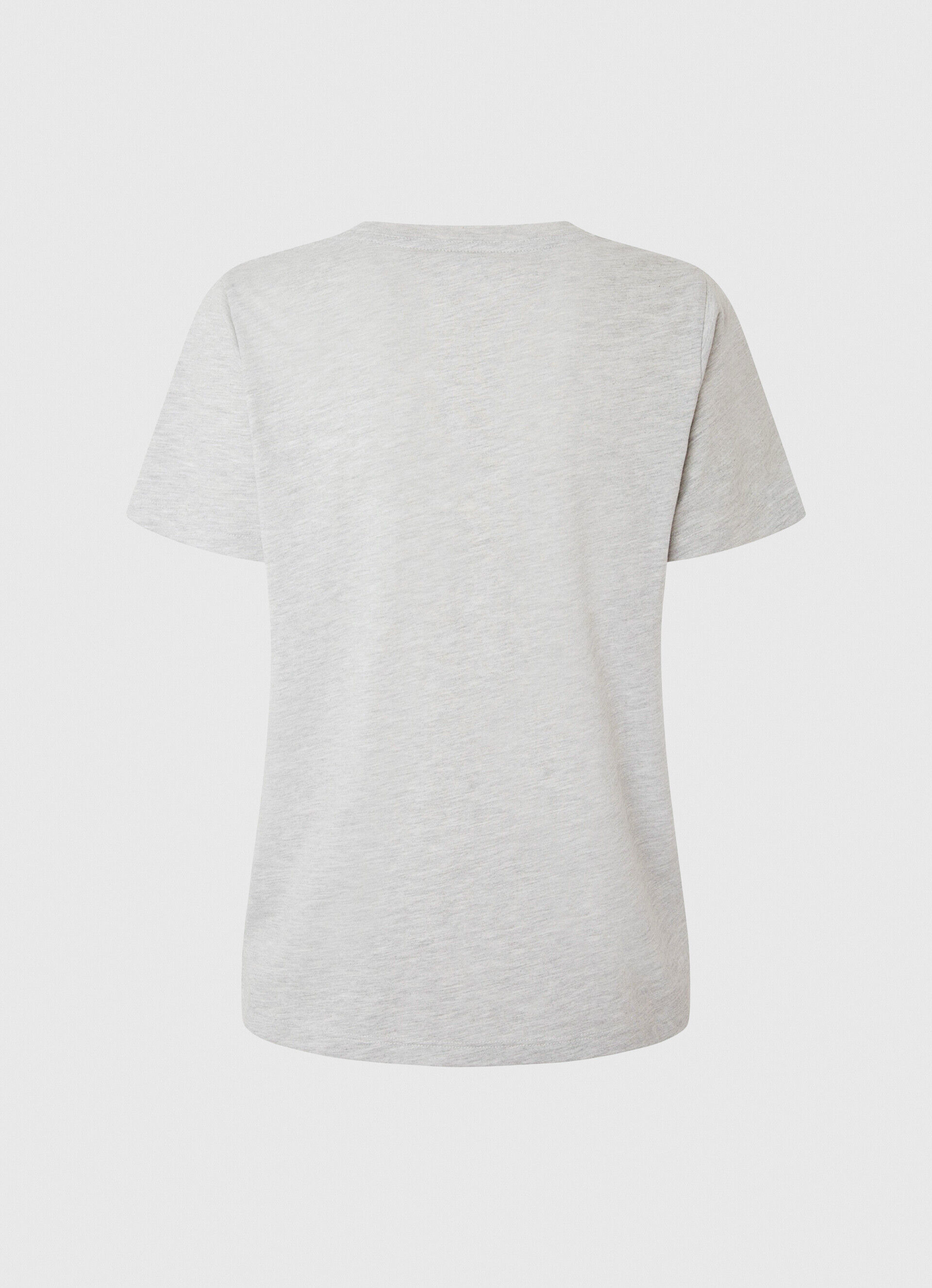Camiseta de algodão com logotipo estampado - cinza mesclado