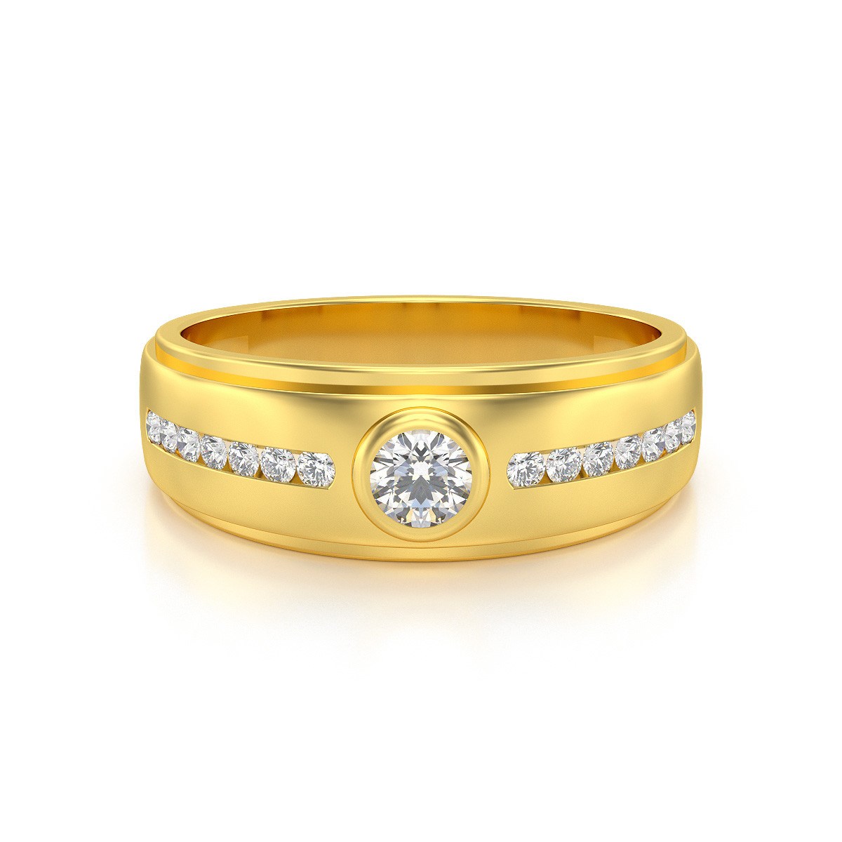Alliance ADEN Homme Or 585 Jaune Diamants 5.88grs