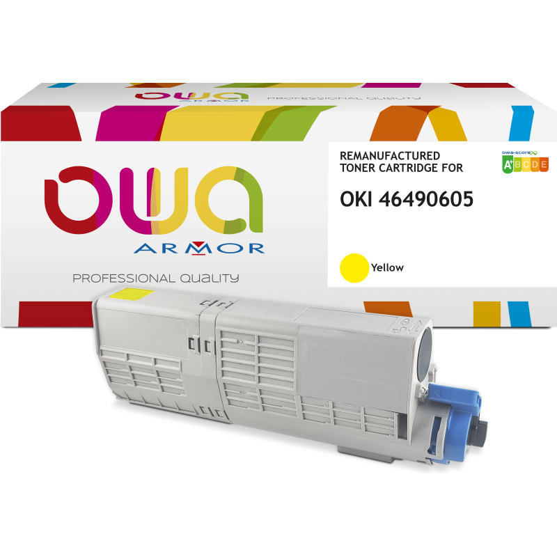 Toner remanufacturé OWA - haute capacité - pour OKI 46490605