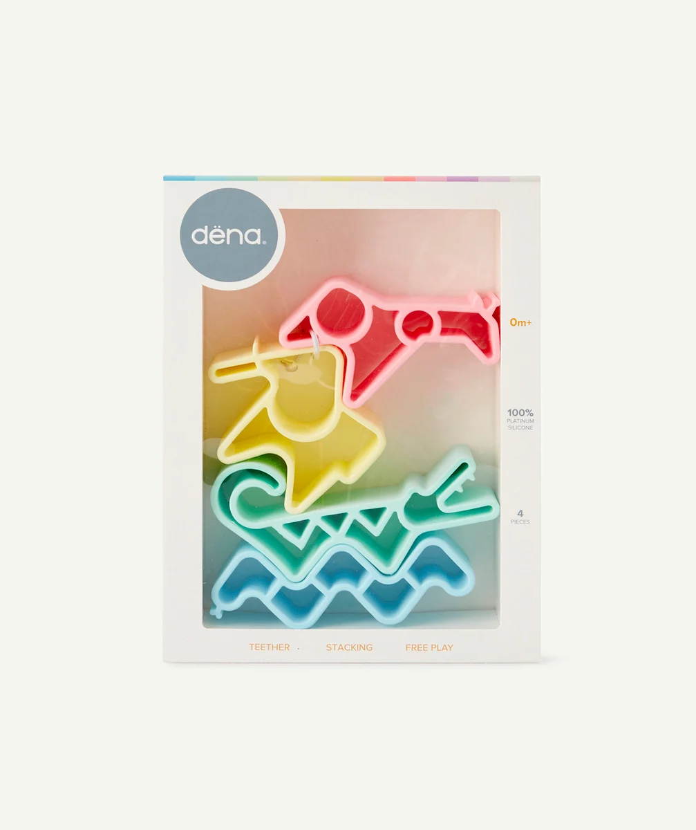 DENA TOYSLE LOT DE 4 ANIMAUX DE LA FAUNE PASTEL MULTIFONCTION ET ÉVOLUTIF