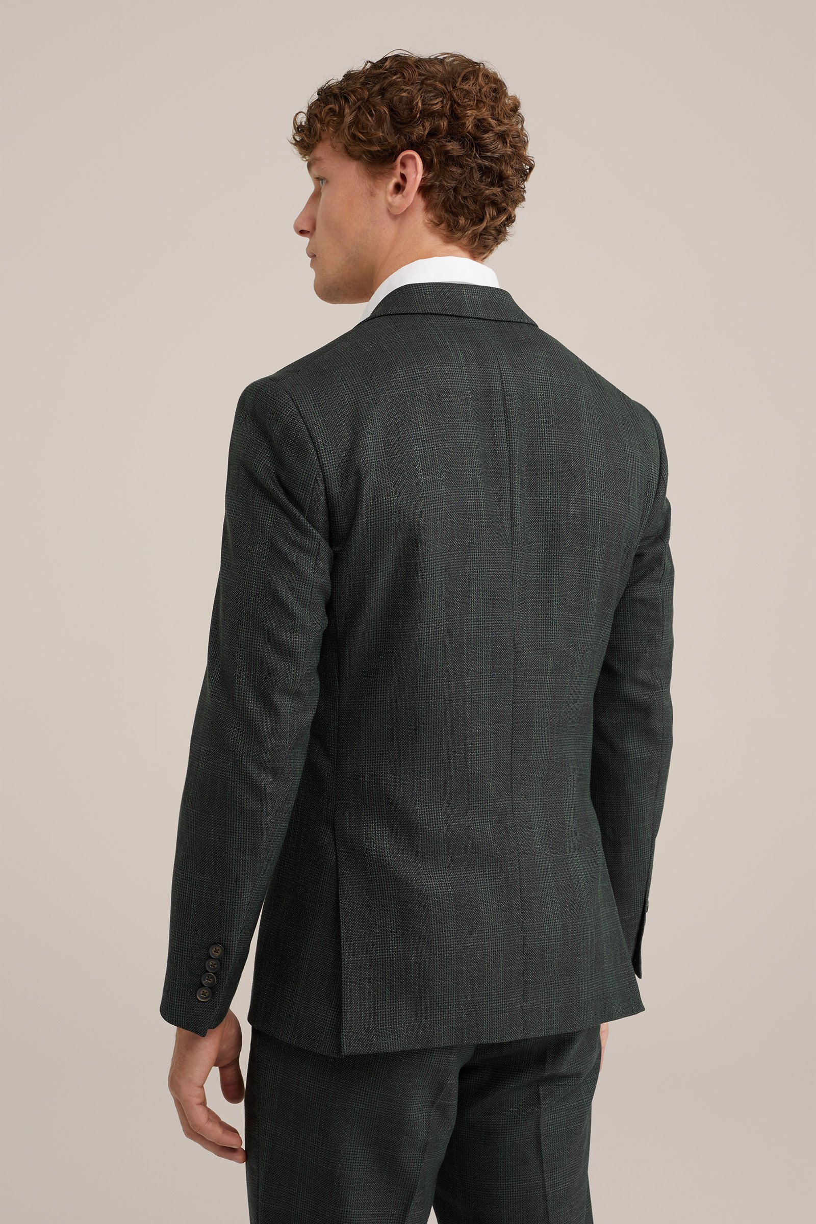 slim fit blazer met dessin WE Fashion Donkergroen