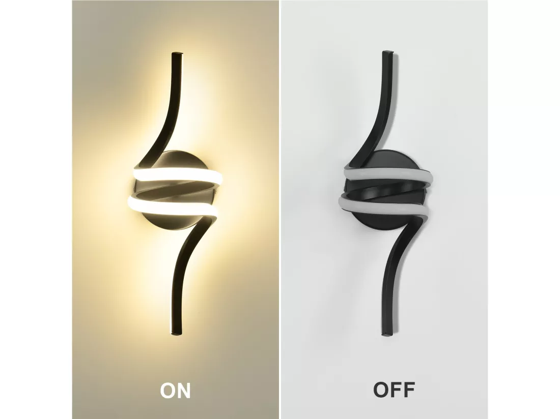 NETTLIFE Applique murale LED d'intérieur noire moderne 7W pour escalier Blanc chaud 3000K