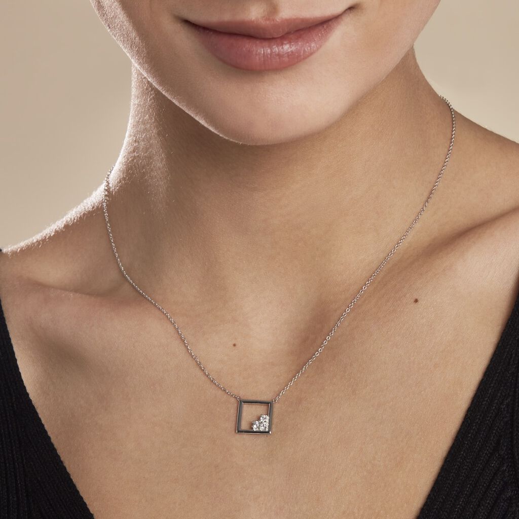 Collier Argent Mettild Oxydes De Zirconium