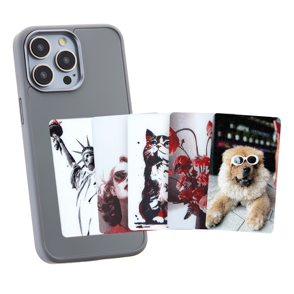 iPhone 15 Pro Hybrid Hülle TPU Bumper mit Acryl Rückseite   E-Ink Display - Grau