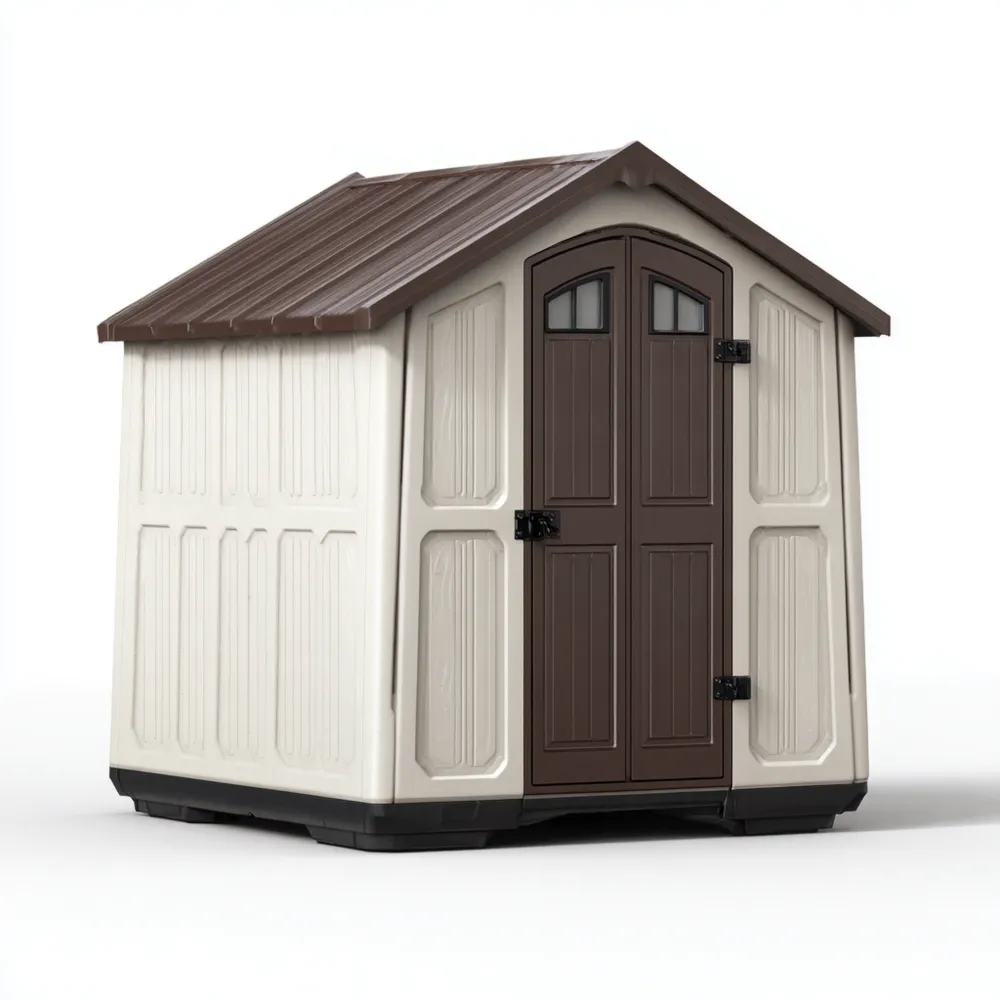 Geräteschuppen Kunststoff Wasserdicht 1,8x1,5x2,1 m - Braun/Beige - Robustes Design