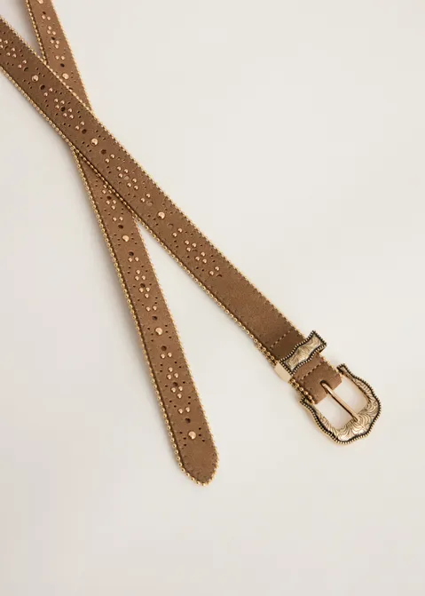 Suede ballchain riem zand (ZND.D)