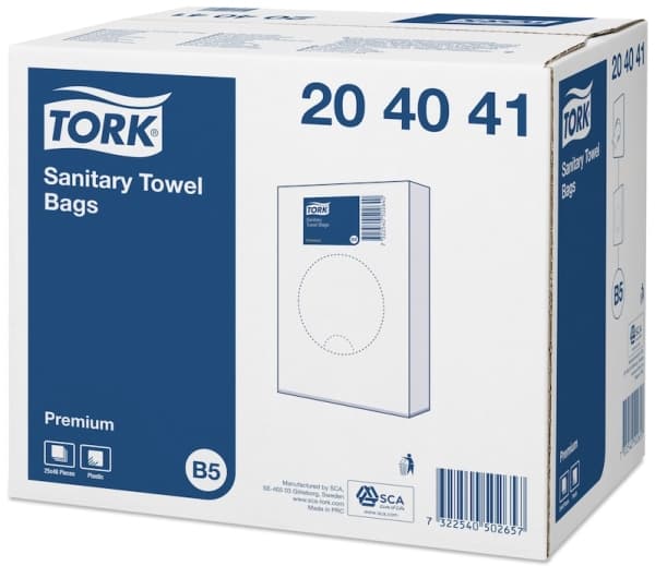 Hygiejnepose Tork B5 Plast til Dispenser 11976,48 pk x 25 stk/krt