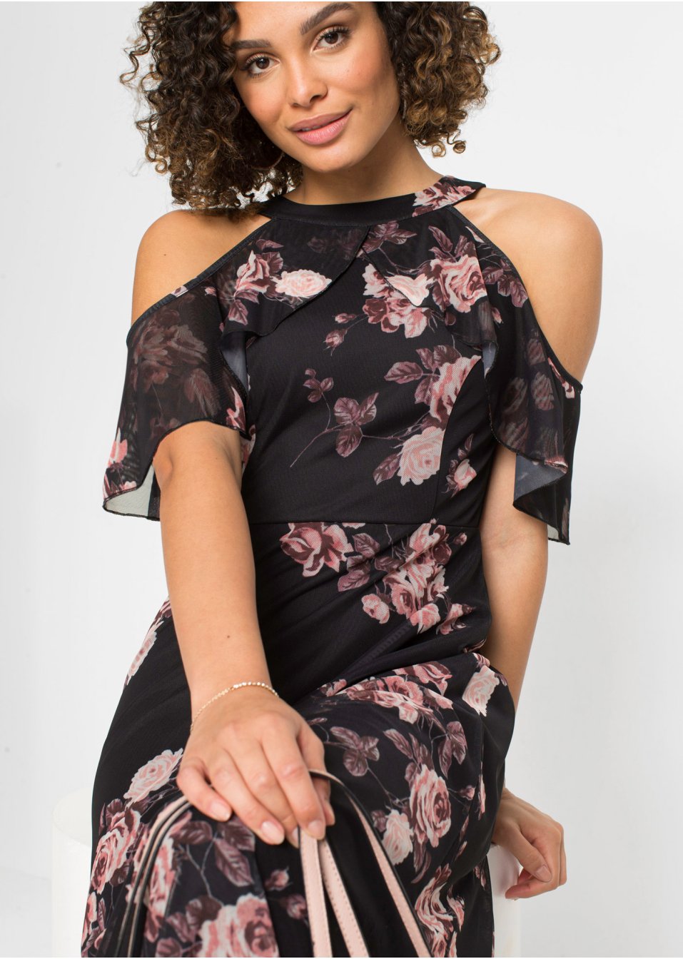 Robe longue en mesh imprimée