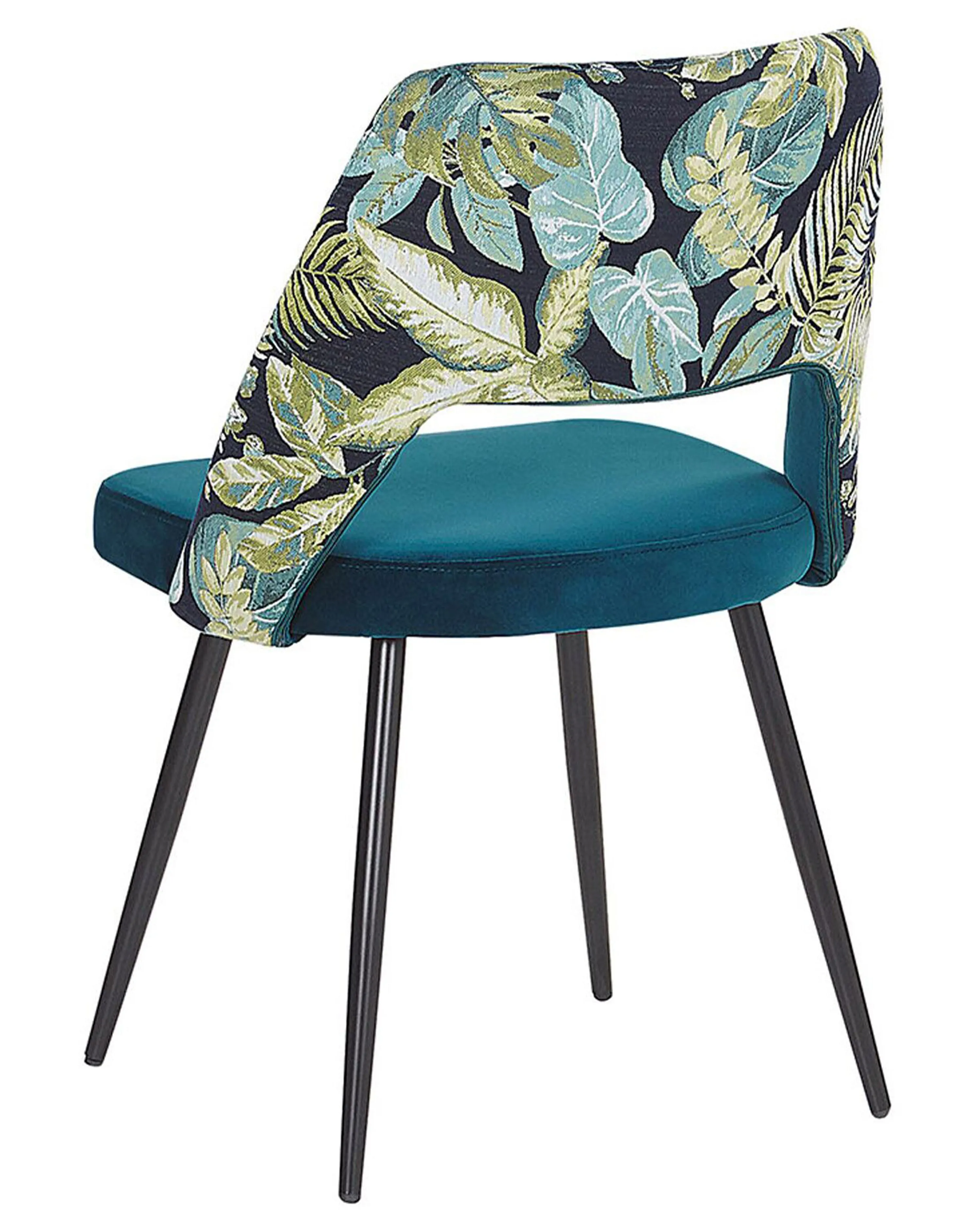 Set van 2 eetkamerstoelen ANSLEY Fluweel Zeeblauw