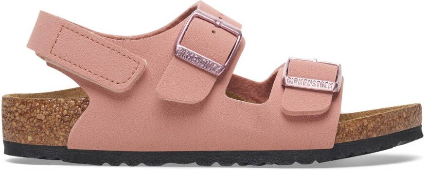 Birkenstock Kid's Milano AS Birkibuc Sandalen Narrow bruin roze
