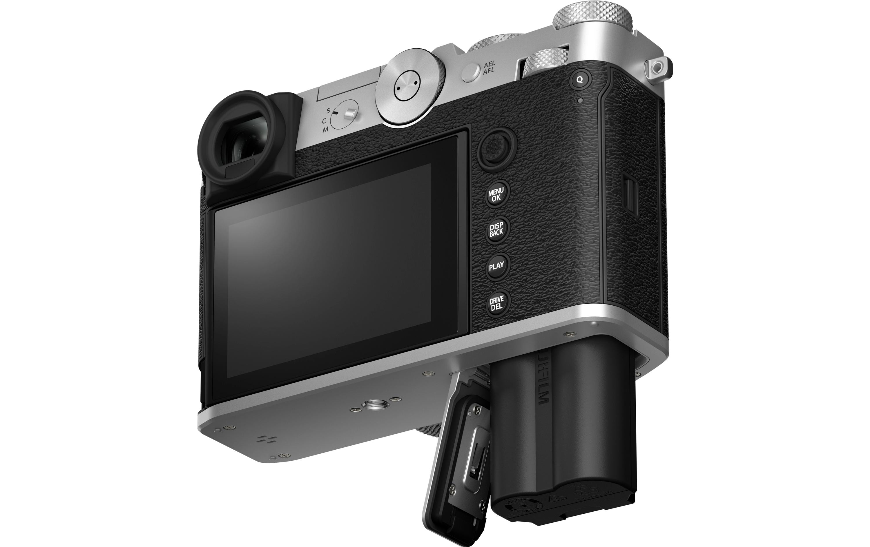 Fotokamera GFX 100RF Silber<br>GFX-Kamera mit fest verbautem Objektiv und bringt die Mittelformat-Bildqualität in ein ultrakompaktes Design