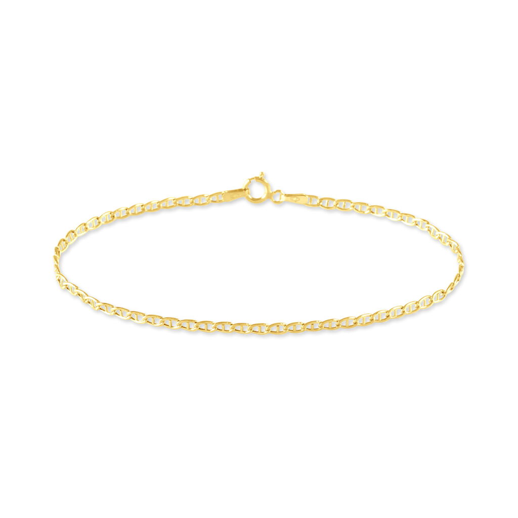 Bracelet Capucin Maille Marine Plate Or Jaune