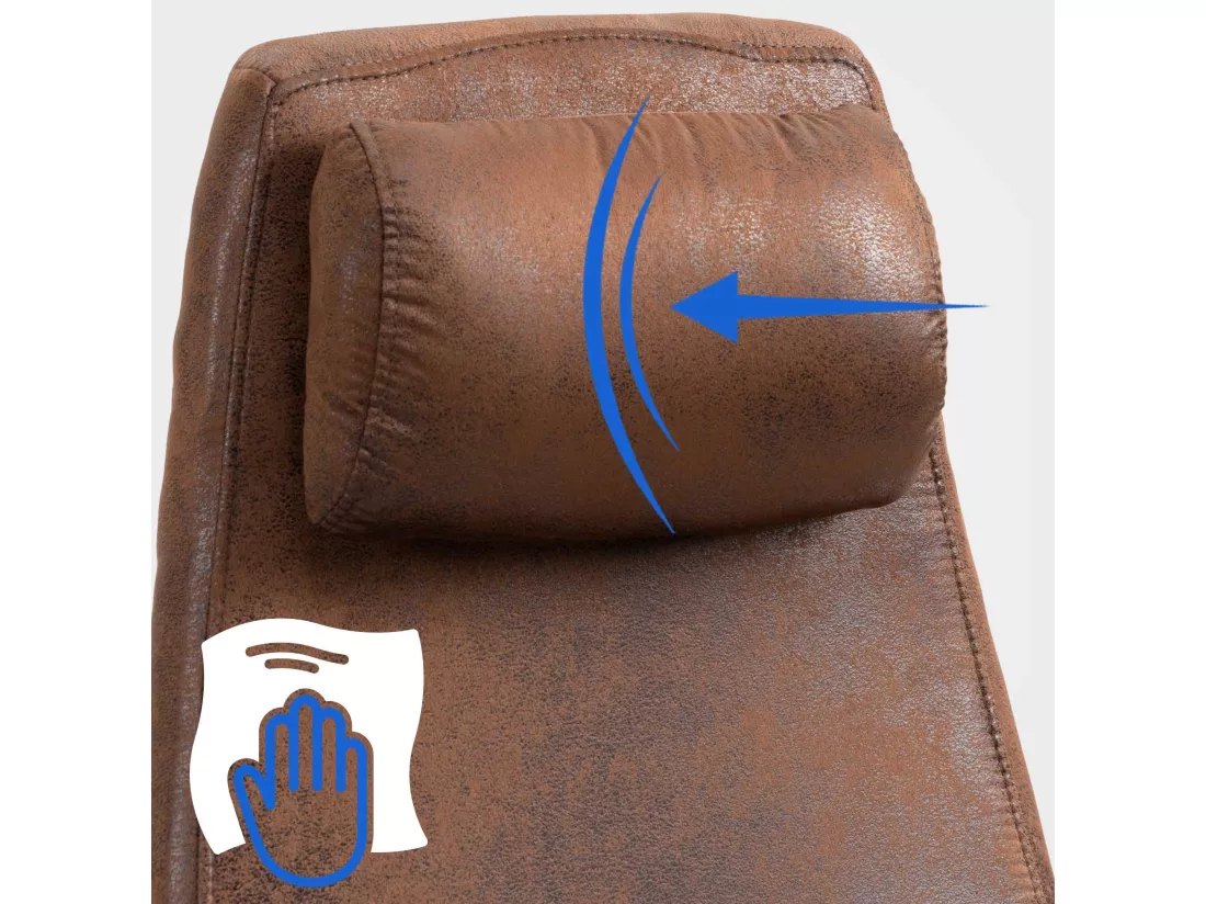 Chaise de bureau - Similicuir & Métal noir mat - Cognac - Pocatello