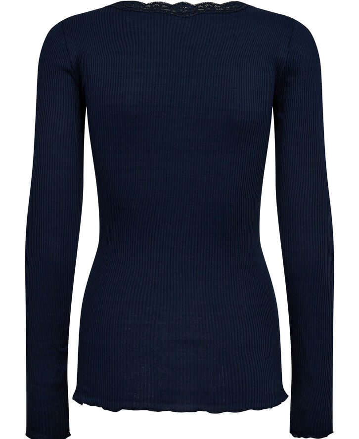 Rosemunde Organic t-shirt w/ lace Blå