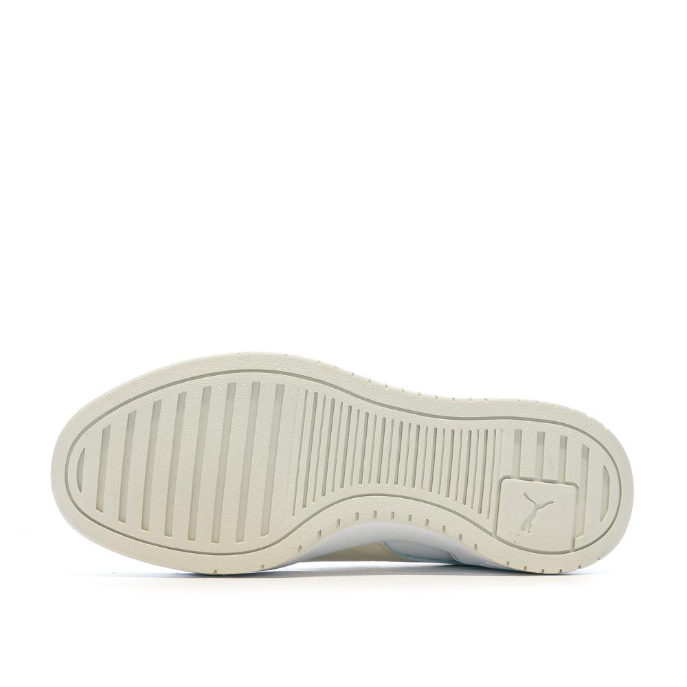 Puma Baskets Blanche/Ecru/Vert Femme Puma 394749-01
