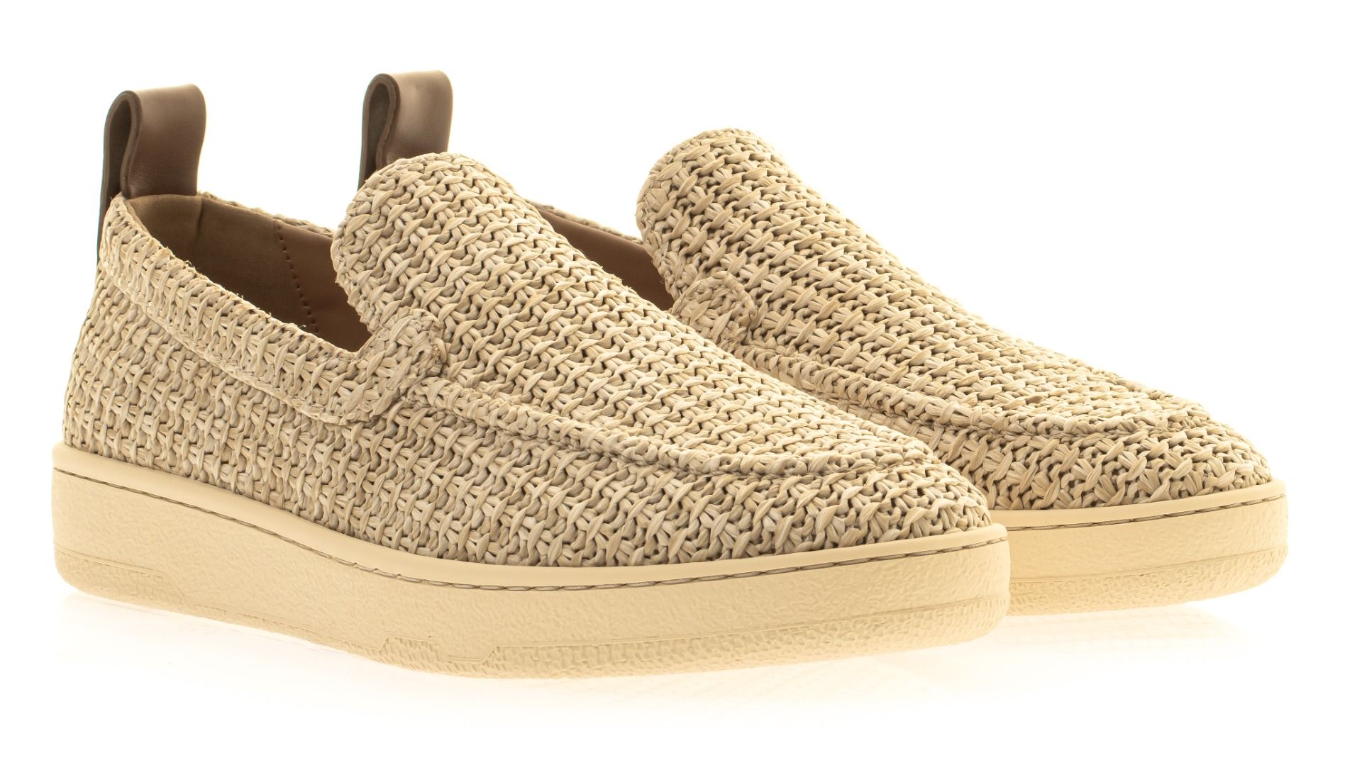 Lanvin Cruiser Raffia Moccasins