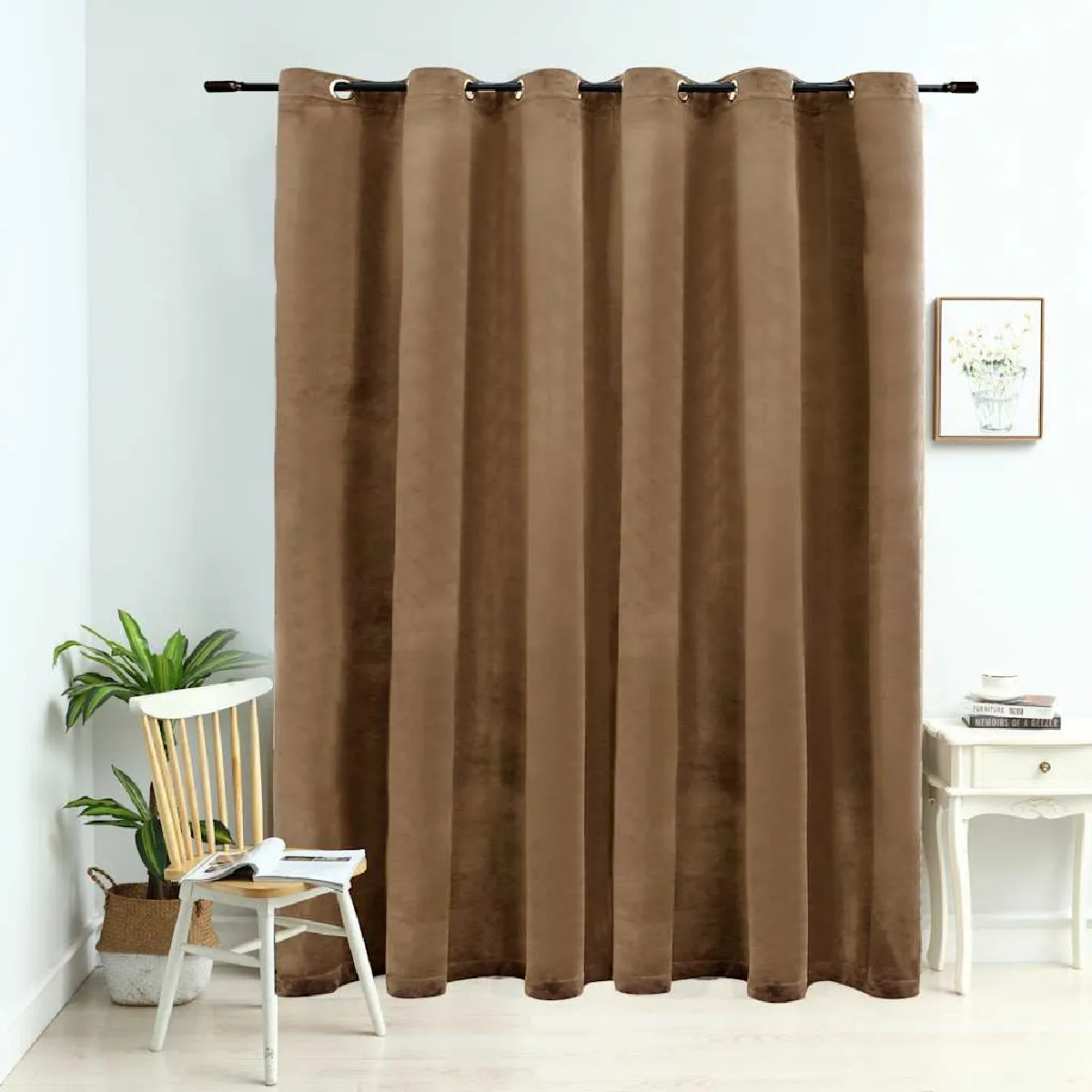 vidaXL Rideau occultant Velours - Beige 290x245 cm