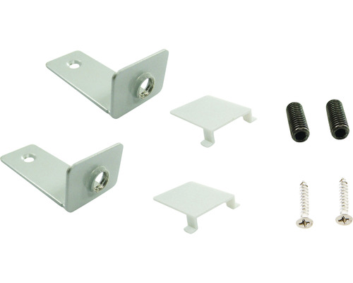 L-clip met deksel en schroeven, zilver