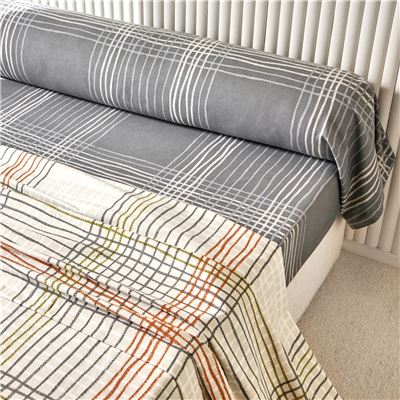 Linge de lit en flanelle rayures et carreaux - BECQUET CRÉATION