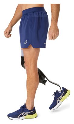 Short 2-en-1 Asics Road 5in Bleu Homme