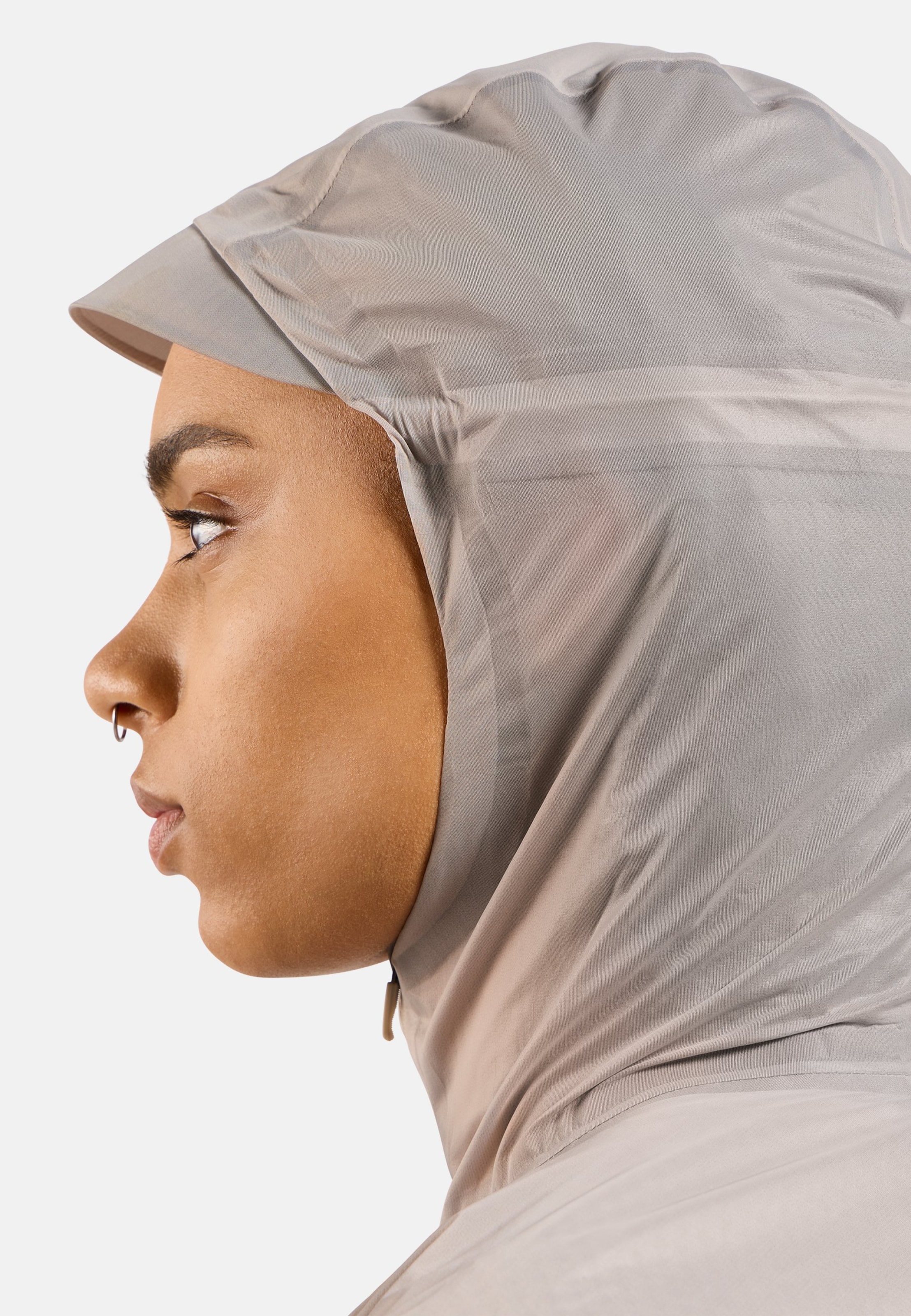 Isolierte und wasserdichte Dual Dry Performance Knit Laufjacke in silver cloud