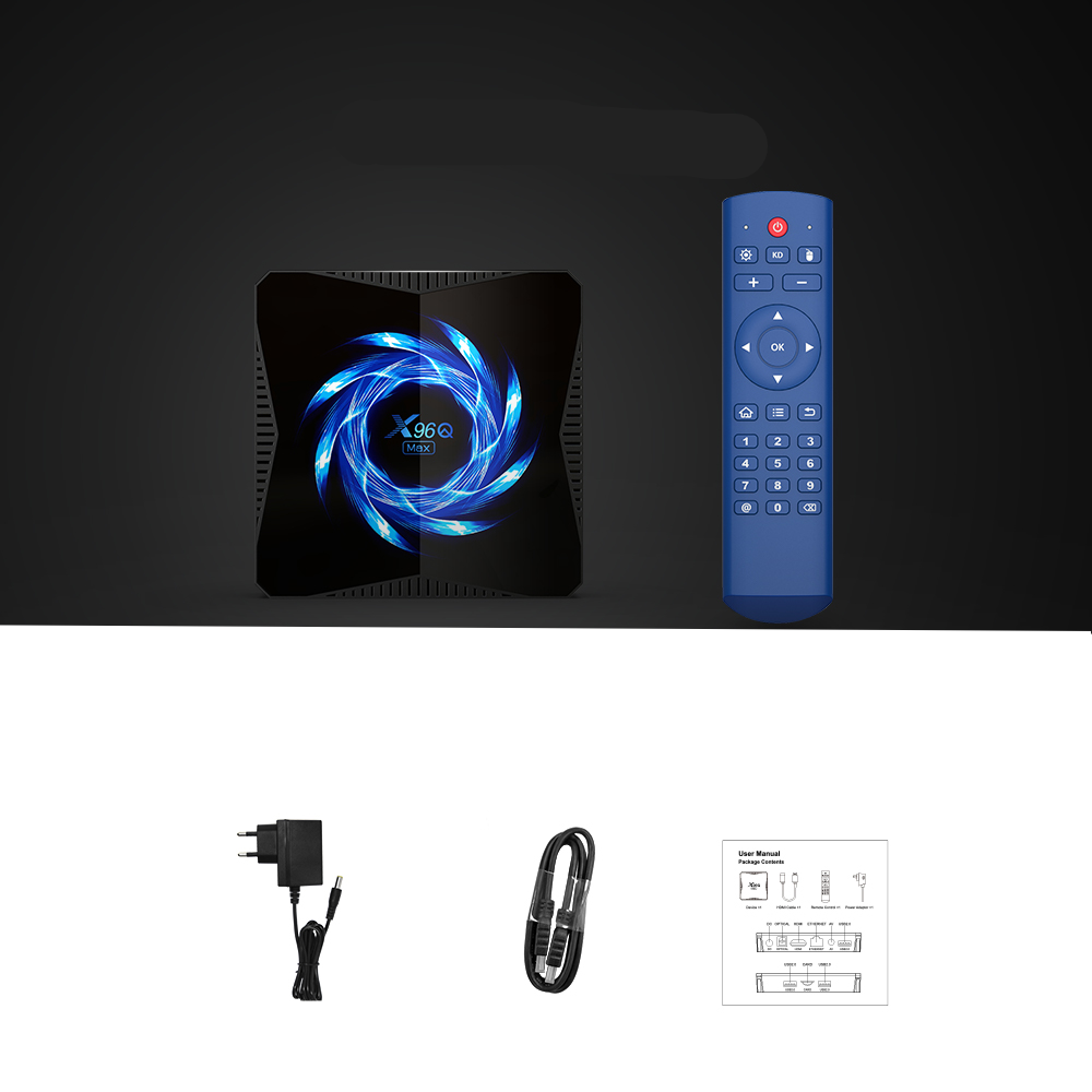 4GB Ram 4K Android 10.0 Smart TV Box Internet WiFi Streaming HDMI 64GB Quad Core Media Player mit Gigabit Ethernet LAN   Fernbedienung