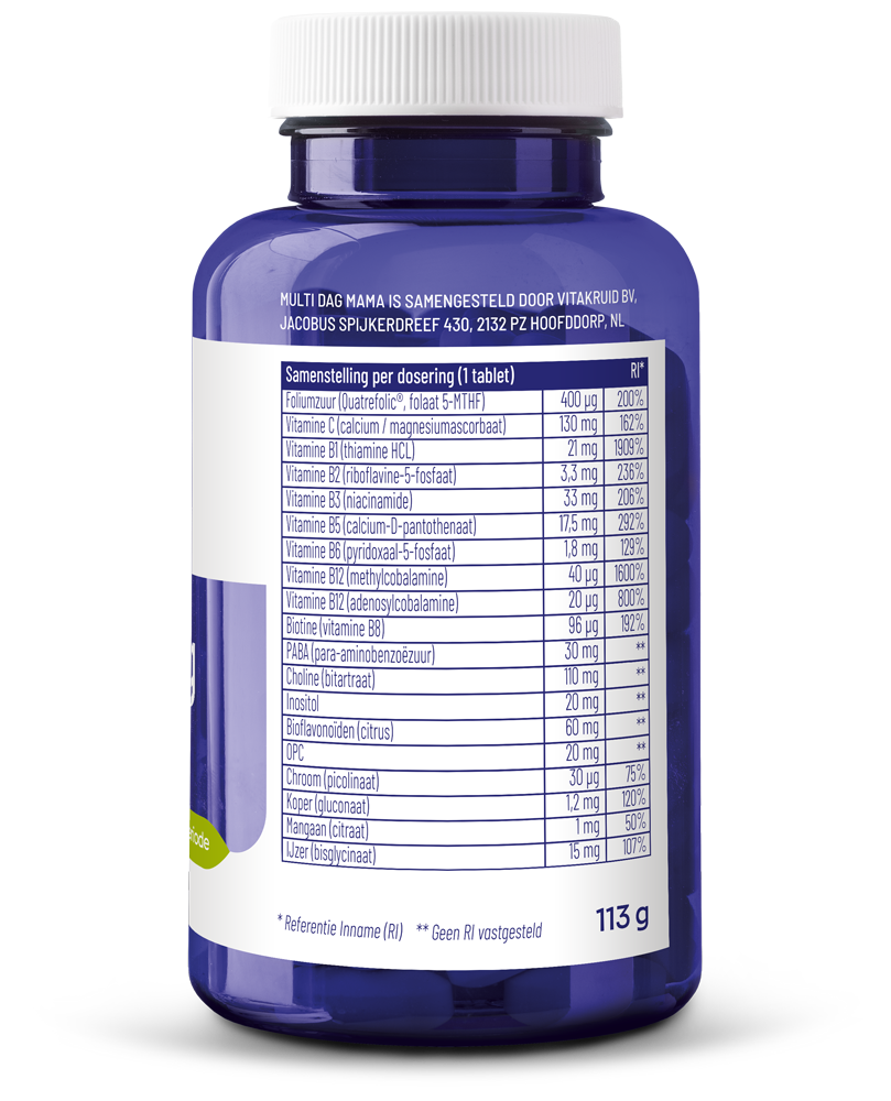 Vitakruid Multi Dag Mama 100% Vegan (90 tabletten)