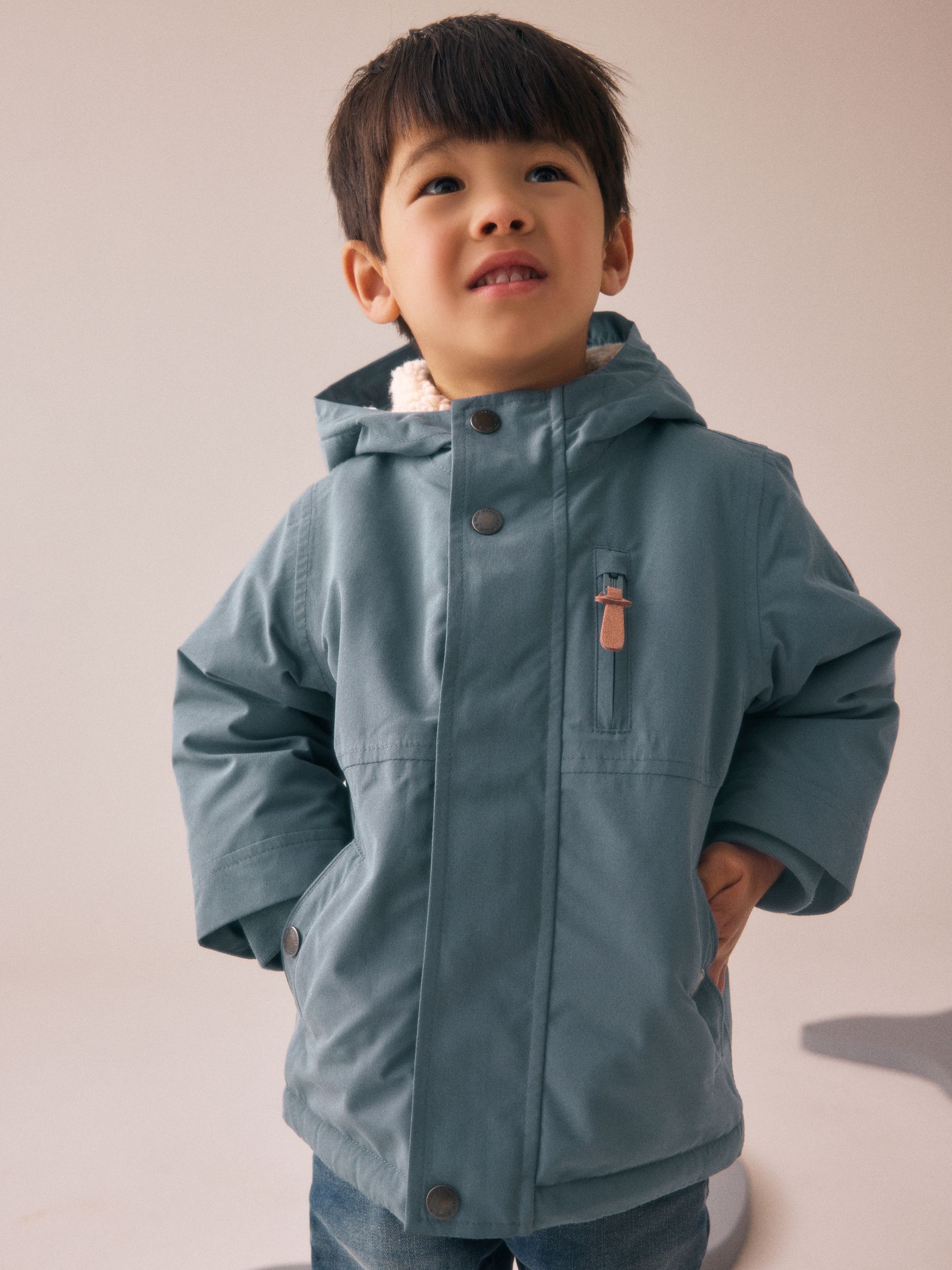 Grijs - Waterdichte parka met borgvoering (3mnd -7jr)