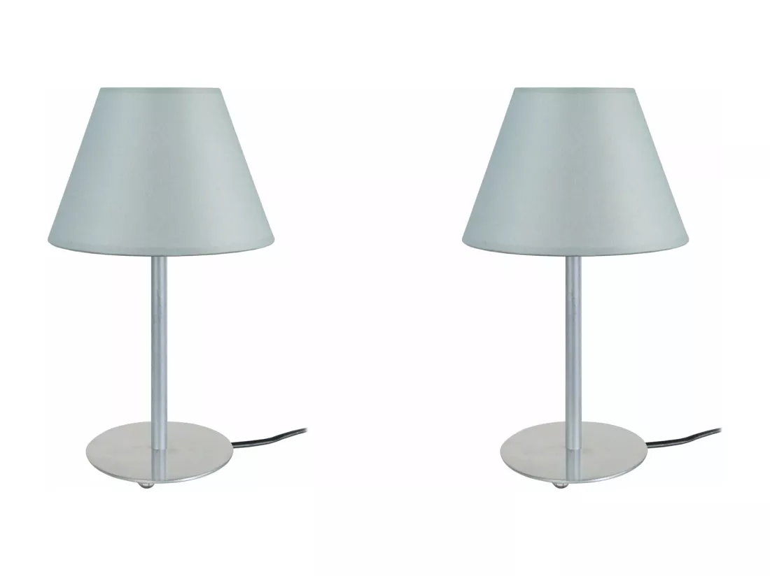 Pair de Lampes a poser demi-cylindre métal aluminium 39 cm.